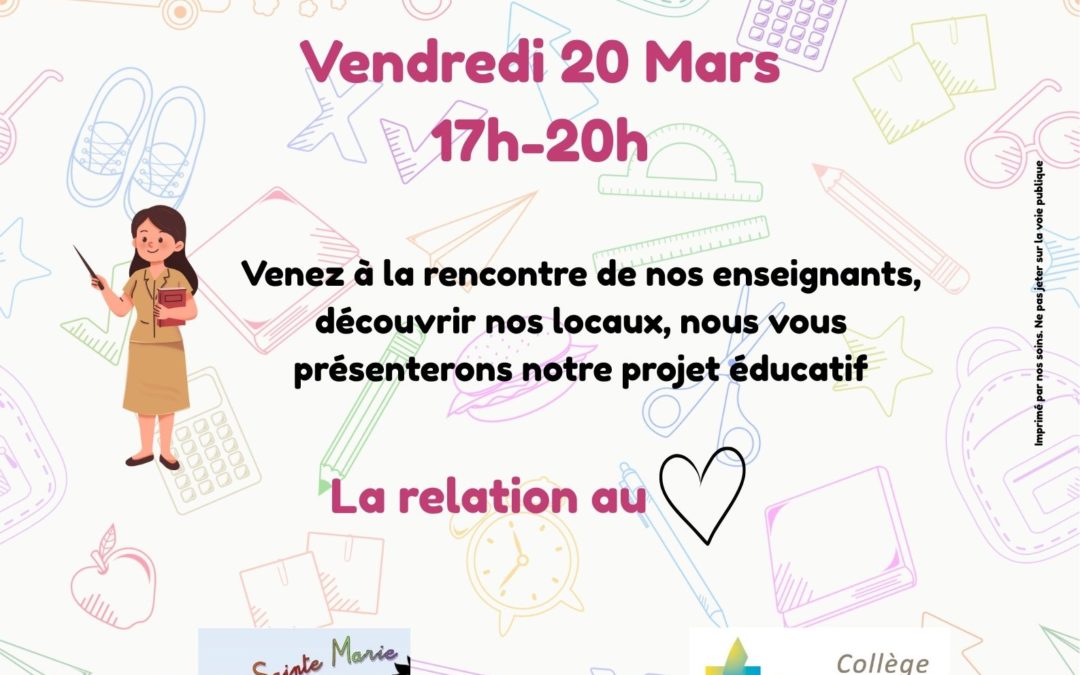 Portes Ouvertes 20 Mars 17h à 20h